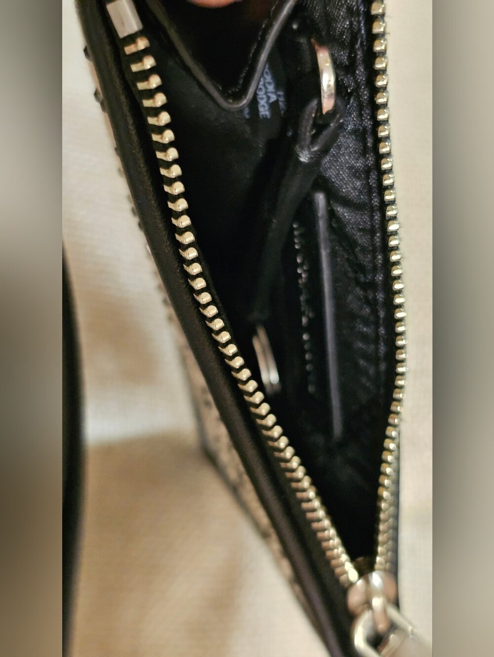 Michael Kors Jet Set Small Coin Purse Blk Monogram With Rhinestones EUC - Picture 11 of 16